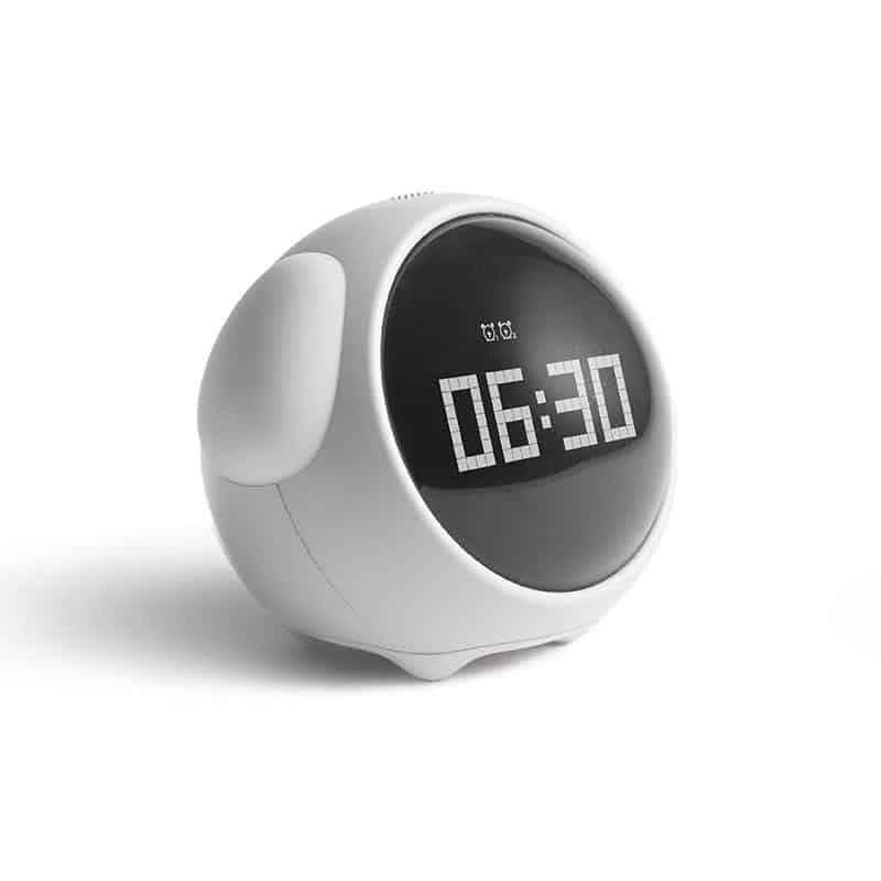 Cute Expression Multi Function LED Pixel Alarm Clock – WHITE1 Cute Expression Multi Function LED Pixel Alarm Clock – White - Image 1
