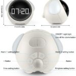 Cute Expression Multi Function LED Pixel Alarm Clock – White - Image 3