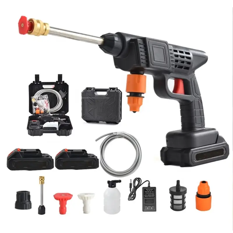 High-Pressure Car Wash Spray Gun Machine with Rechargeable 2 Batteries1 High-Pressure Car Wash Spray Gun Machine with Rechargeable 2 Batteries - Image 1